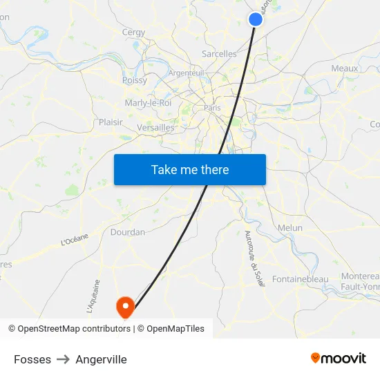 Fosses to Angerville map