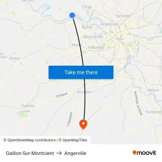 Gaillon-Sur-Montcient to Angerville map
