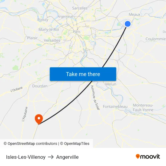 Isles-Les-Villenoy to Angerville map