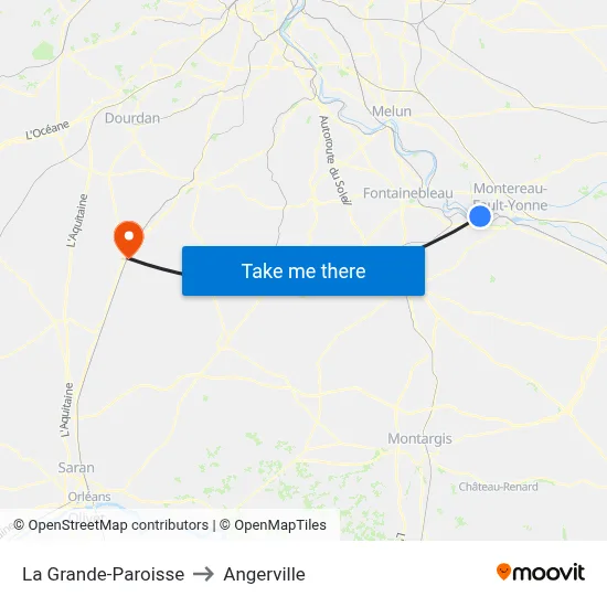 La Grande-Paroisse to Angerville map