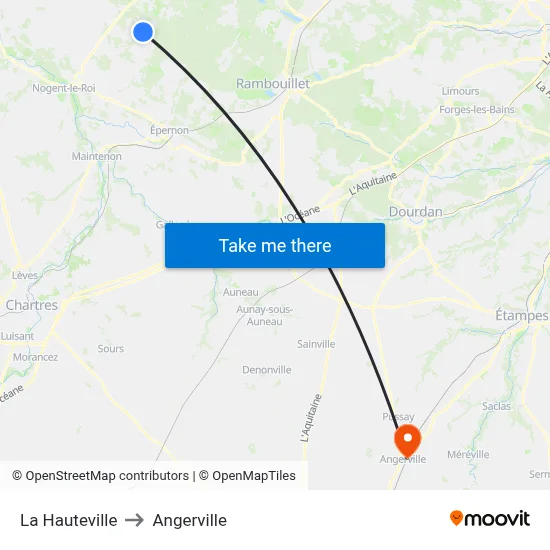 La Hauteville to Angerville map