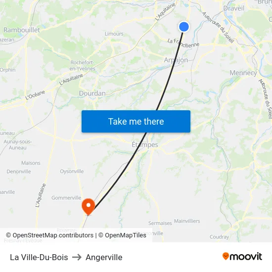 La Ville-Du-Bois to Angerville map