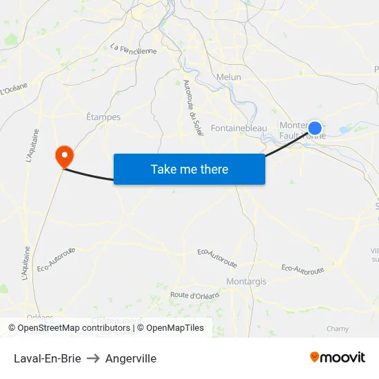 Laval-En-Brie to Angerville map