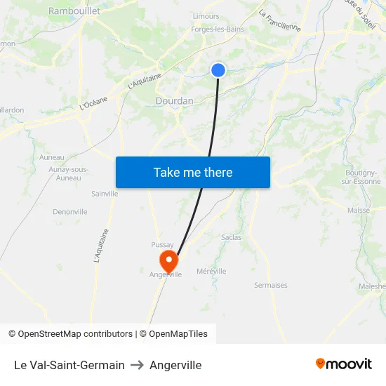 Le Val-Saint-Germain to Angerville map