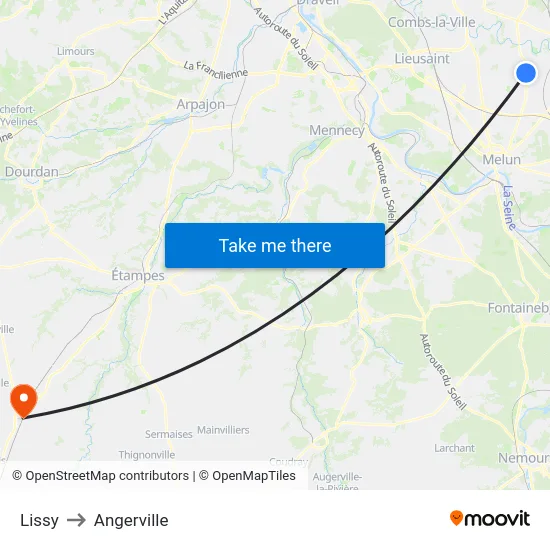 Lissy to Angerville map