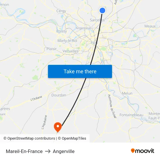 Mareil-En-France to Angerville map