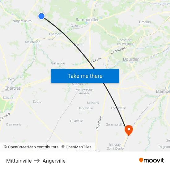 Mittainville to Angerville map