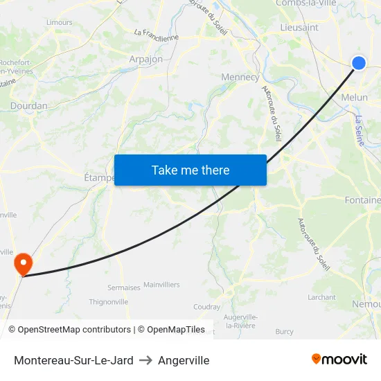 Montereau-Sur-Le-Jard to Angerville map