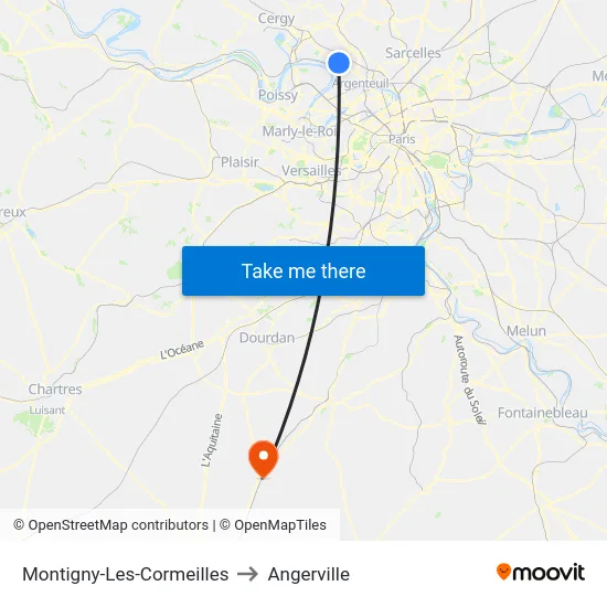 Montigny-Les-Cormeilles to Angerville map