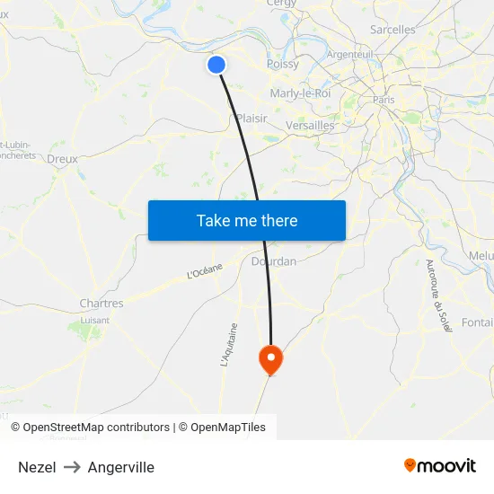 Nezel to Angerville map