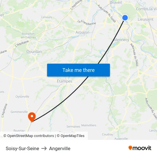 Soisy-Sur-Seine to Angerville map