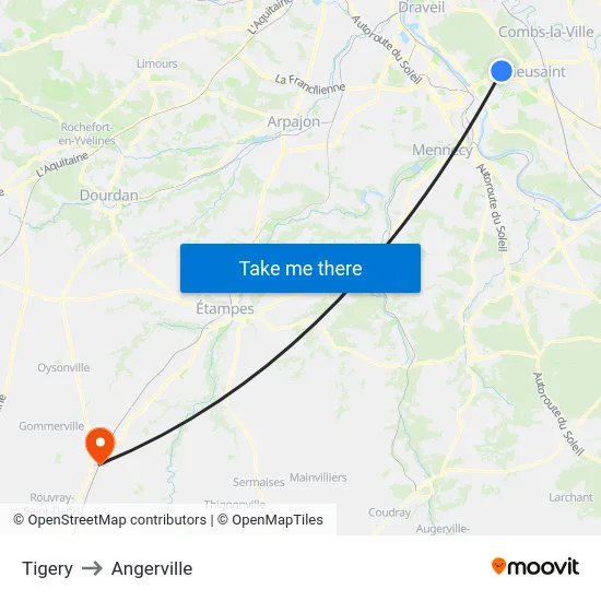 Tigery to Angerville map