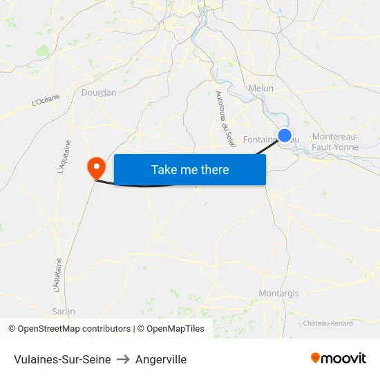 Vulaines-Sur-Seine to Angerville map