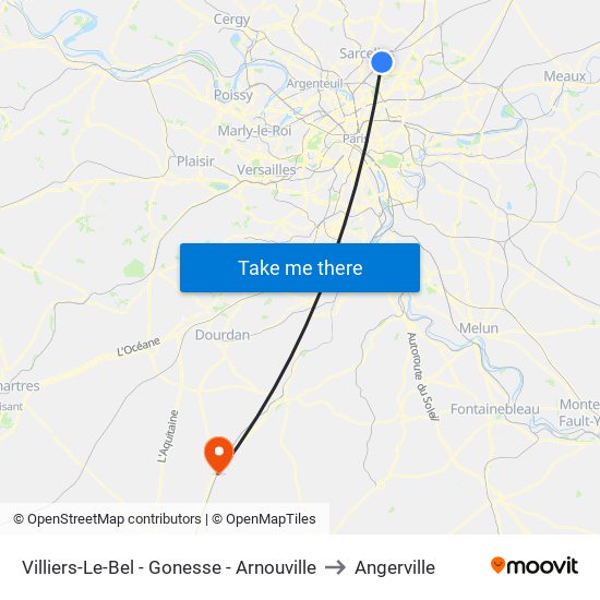 Villiers-Le-Bel - Gonesse - Arnouville to Angerville map