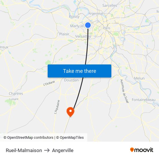 Rueil-Malmaison to Angerville map