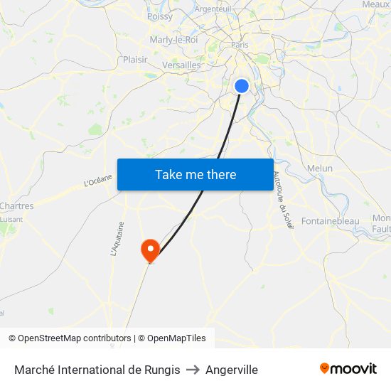 Marché International de Rungis to Angerville map