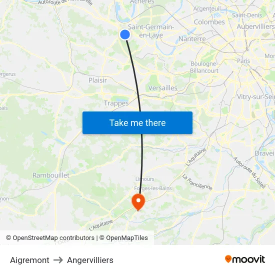 Aigremont to Angervilliers map