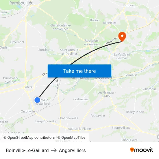 Boinville-Le-Gaillard to Angervilliers map