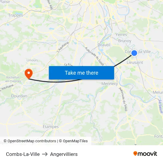 Combs-La-Ville to Angervilliers map