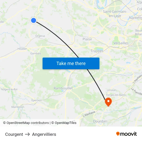 Courgent to Angervilliers map