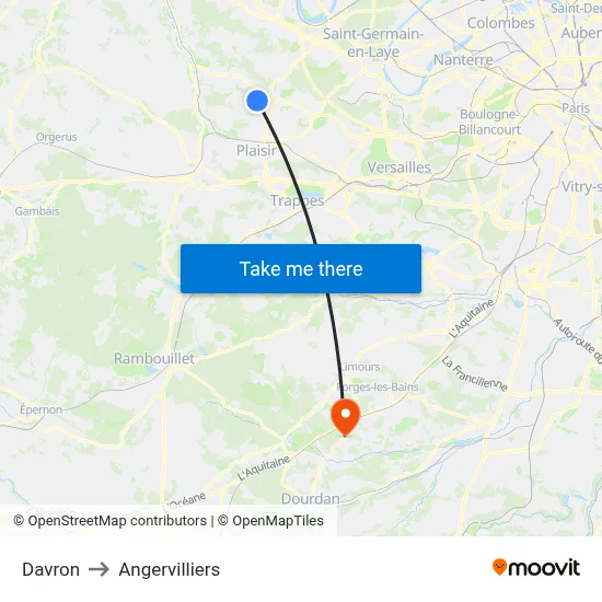 Davron to Angervilliers map