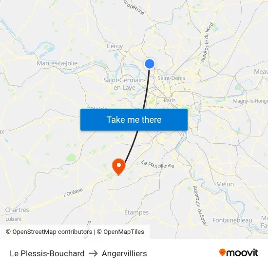 Le Plessis-Bouchard to Angervilliers map