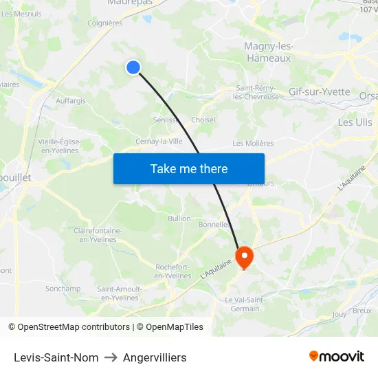 Levis-Saint-Nom to Angervilliers map