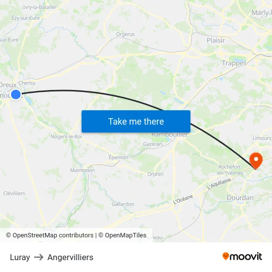 Luray to Angervilliers map