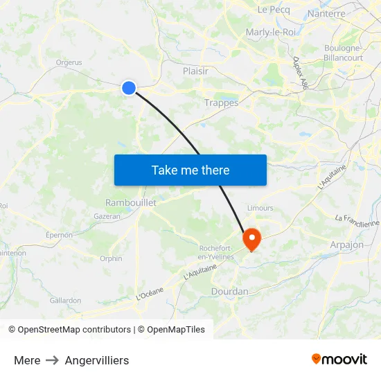 Mere to Angervilliers map