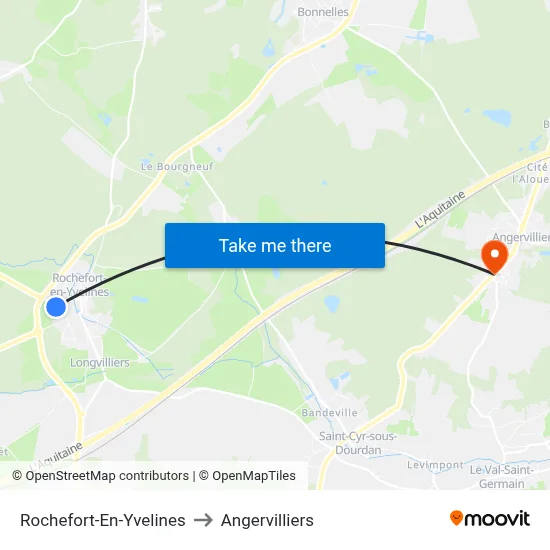 Rochefort-En-Yvelines to Angervilliers map