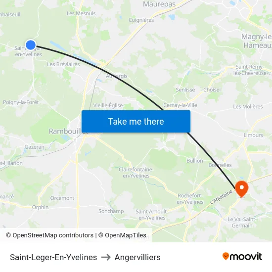 Saint-Leger-En-Yvelines to Angervilliers map