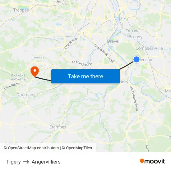 Tigery to Angervilliers map