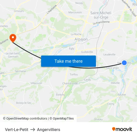 Vert-Le-Petit to Angervilliers map