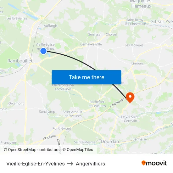 Vieille-Eglise-En-Yvelines to Angervilliers map