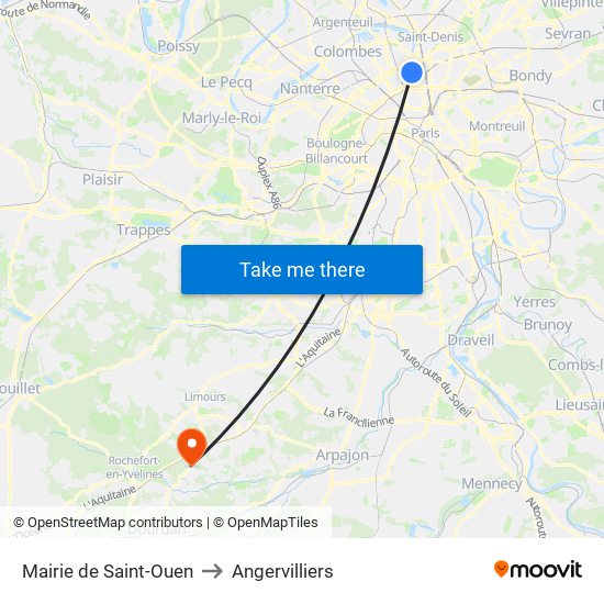 Mairie de Saint-Ouen to Angervilliers map