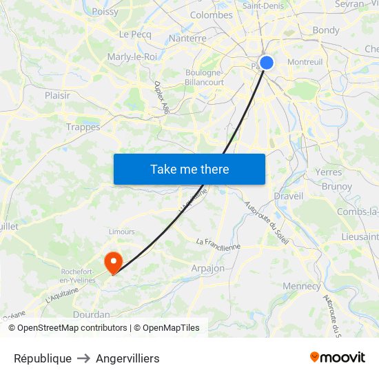 République to Angervilliers map