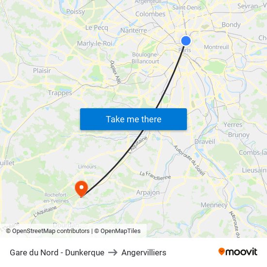 Gare du Nord - Dunkerque to Angervilliers map