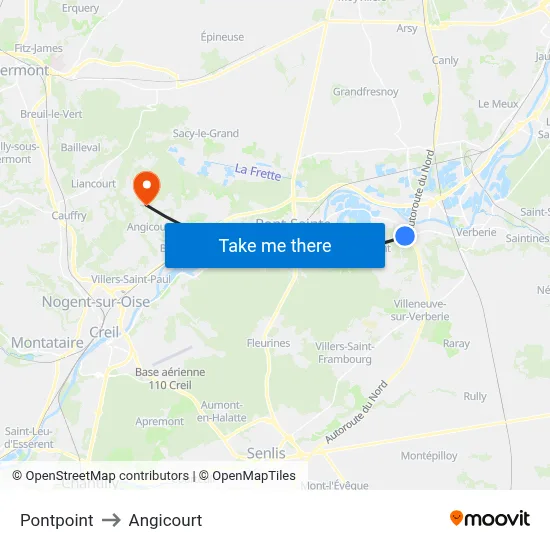 Pontpoint to Angicourt map