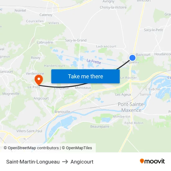 Saint-Martin-Longueau to Angicourt map
