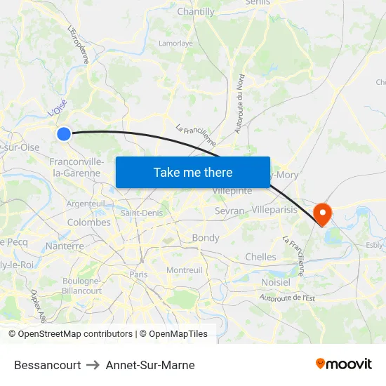 Bessancourt to Annet-Sur-Marne map