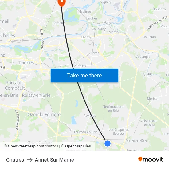 Chatres to Annet-Sur-Marne map