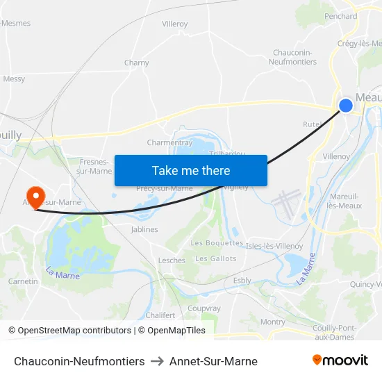 Chauconin-Neufmontiers to Annet-Sur-Marne map