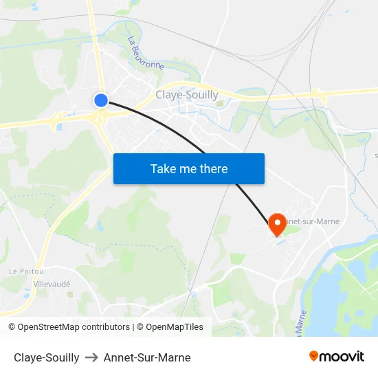 Claye-Souilly to Annet-Sur-Marne map