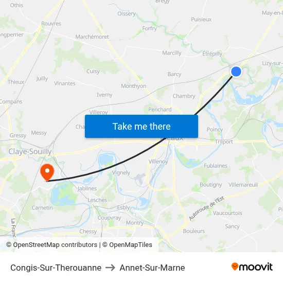 Congis-Sur-Therouanne to Annet-Sur-Marne map