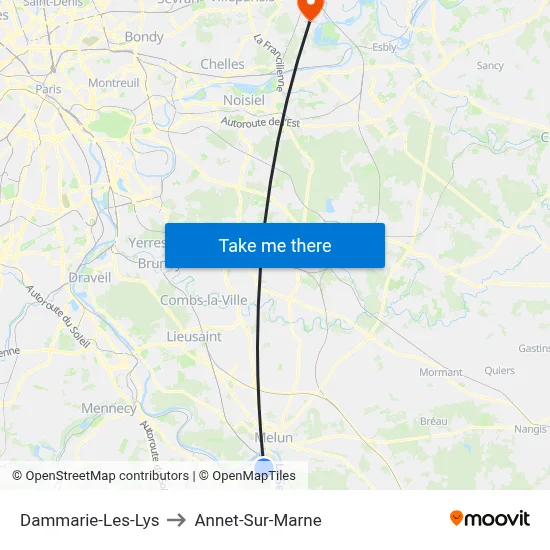 Dammarie-Les-Lys to Annet-Sur-Marne map