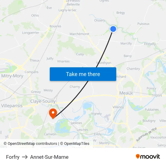 Forfry to Annet-Sur-Marne map