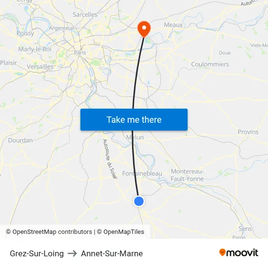 Grez-Sur-Loing to Annet-Sur-Marne map