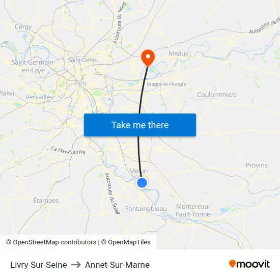 Livry-Sur-Seine to Annet-Sur-Marne map