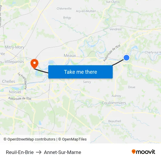 Reuil-En-Brie to Annet-Sur-Marne map