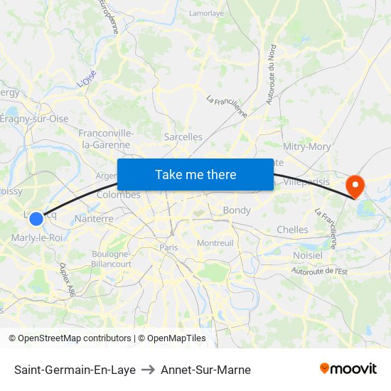 Saint-Germain-En-Laye to Annet-Sur-Marne map